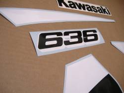 Kawasaki 636 ninja ZX6R 2002 grey genuine look stickers