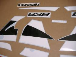Kawasaki 636 ninja ZX6R 2002 silver reproduction stickers