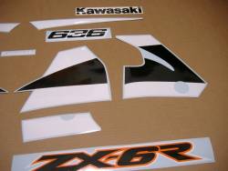 Kawasaki 636 ninja ZX6R 2002 grey complete stickers set