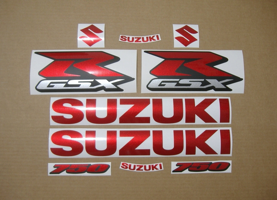 Suzuki gsx-r 750 cherry pearl red decals set