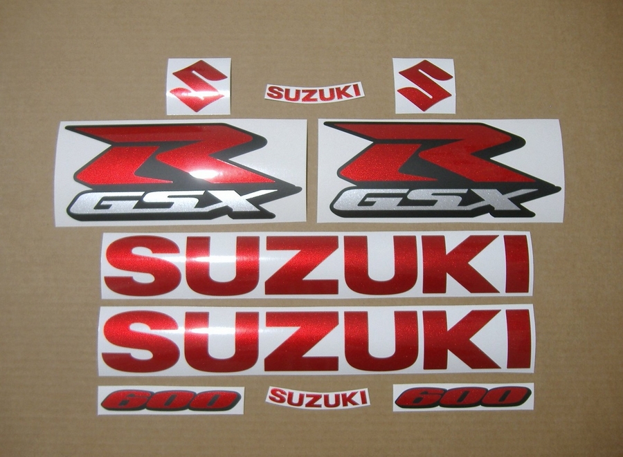 Suzuki gsx-r 600 cherry pearl red logo decals