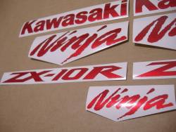 Kawasaki ZX10R 1000 ninja cherry red logo decals