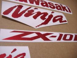 Kawasaki ZX10R cherry pearl red emblems sticker set