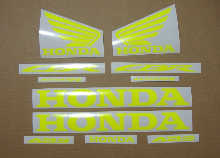 Neon (signal) yellow decal emblems for Honda CBR 650 R
