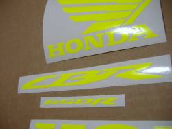Honda CBR 650R custom high visibility yellow stickers