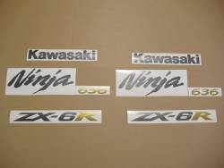 Kawasaki ZX6R 2006 Ninja black stickers kit