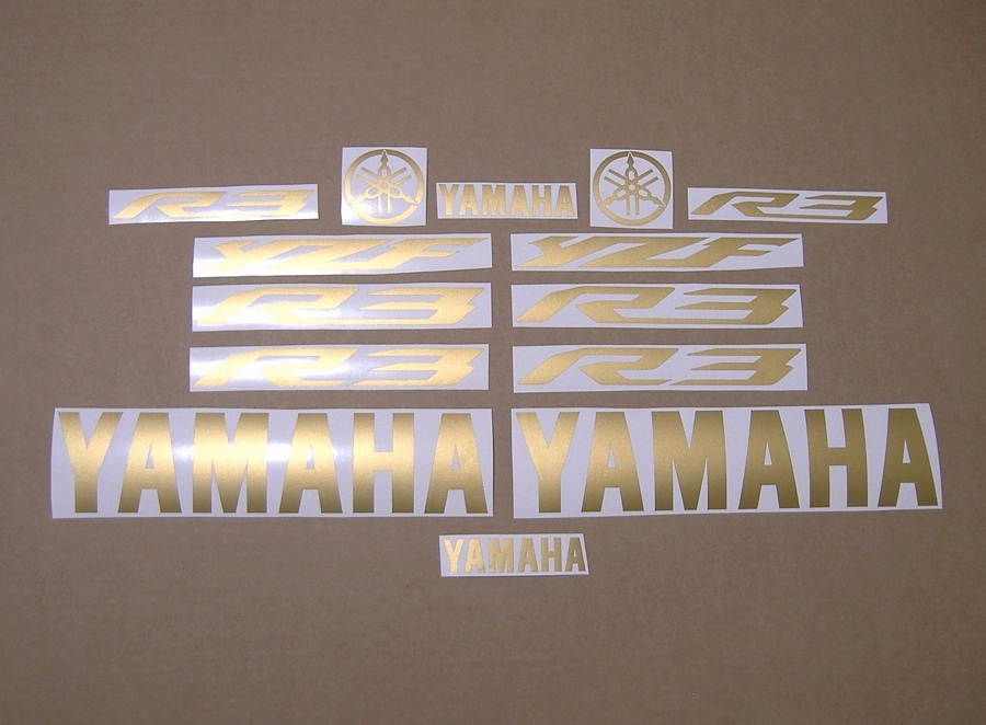Matte gold logo emblems for Yamaha YZF R3 300