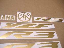 Matte gold logo decals for Yamaha YZF R3 300
