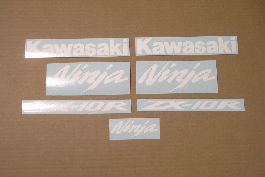 Kawasaki zx-10r ninja white 1000 sticker set
