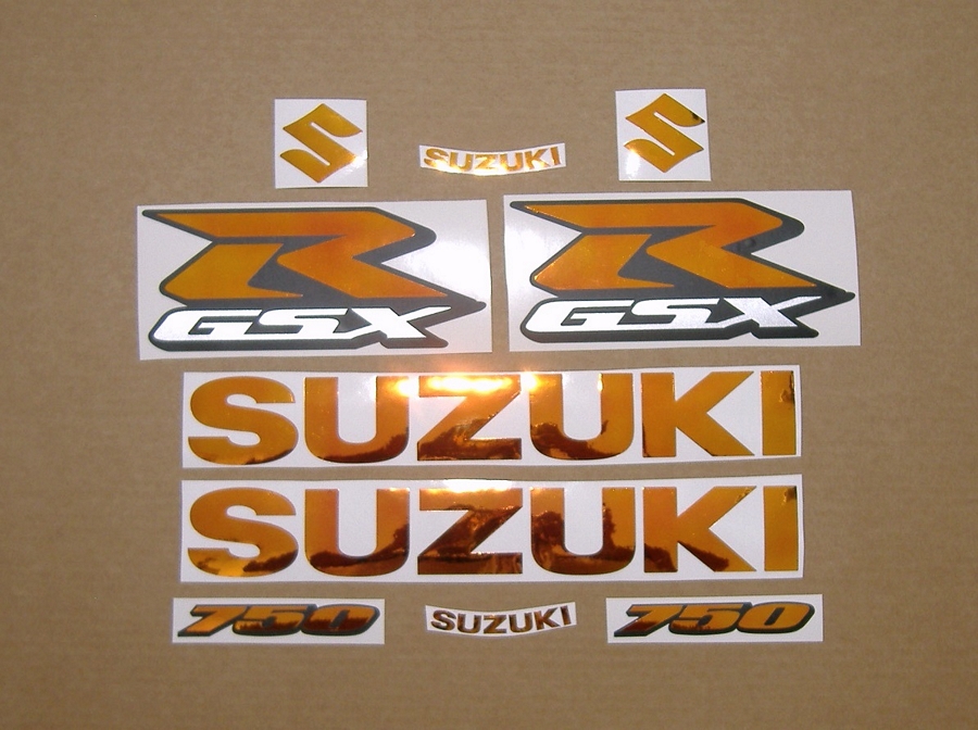 Suzuki GSXR 750 srad neo chrome logo decals set