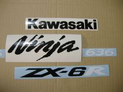 Kawasaki ZX-6R 2005 636 green labels graphics