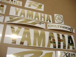 Chrome gold logo stickers for Yamaha YZF R1 2000-2001
