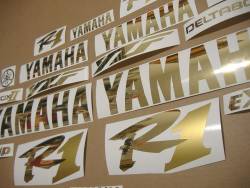 Yamaha R1 1998-1999 custom chrome gold logo stickers