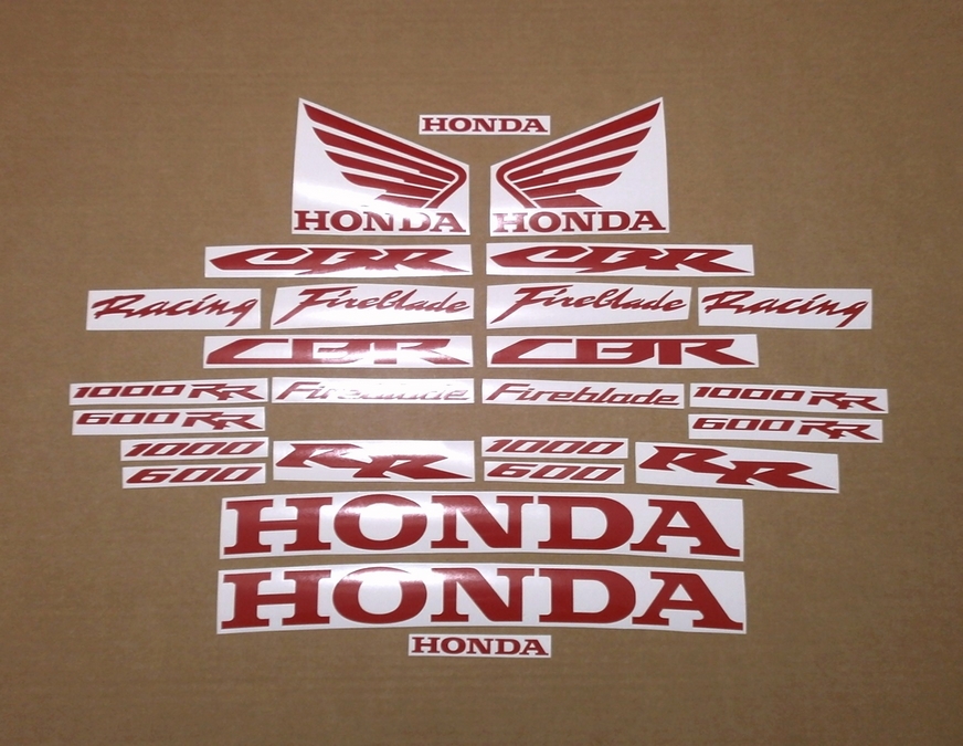 Red logo decals set for Honda CBR 600rr/1000rr