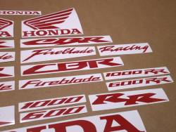 Honda CBR 1000RR medium red logo stickers