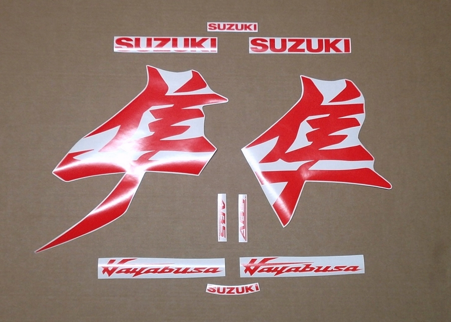 Suzuki hayabusa 2021 high visibility red kanji decals