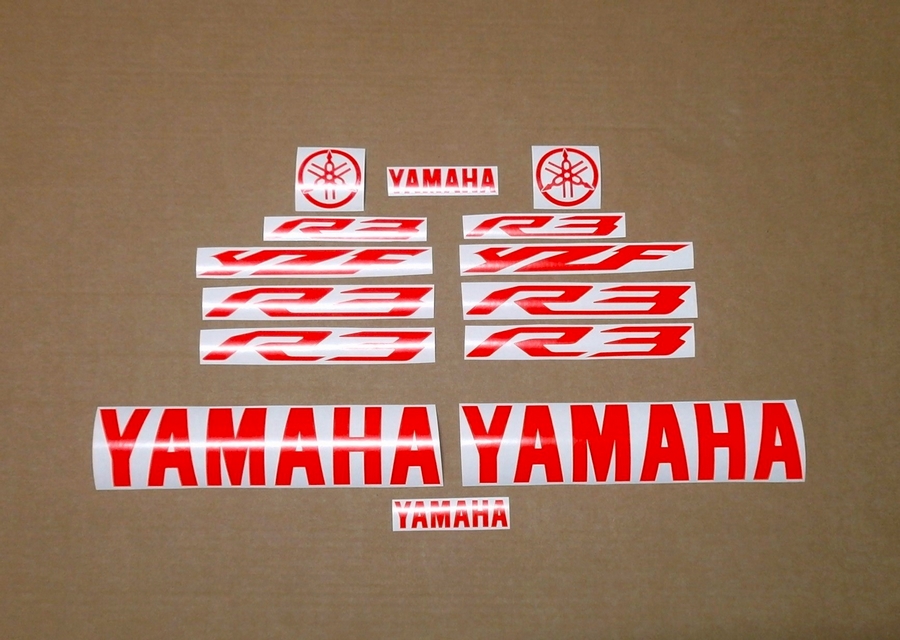 Fluorescent red stickers for Yamaha YZF R3
