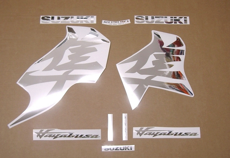 Suzuki hayabusa 2021-onwards chrome mirror silver stickers