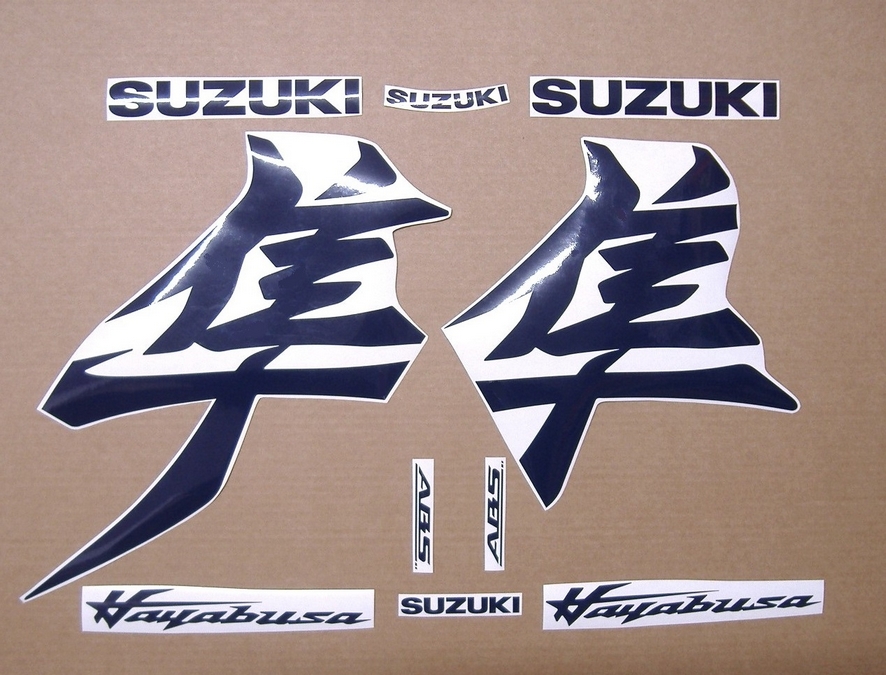 Suzuki hayabusa 2021 m1 navy blue kanji stickers set