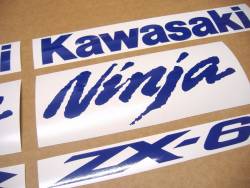 Royal blue stickers for Kawasaki zx-6r 600cc ninja