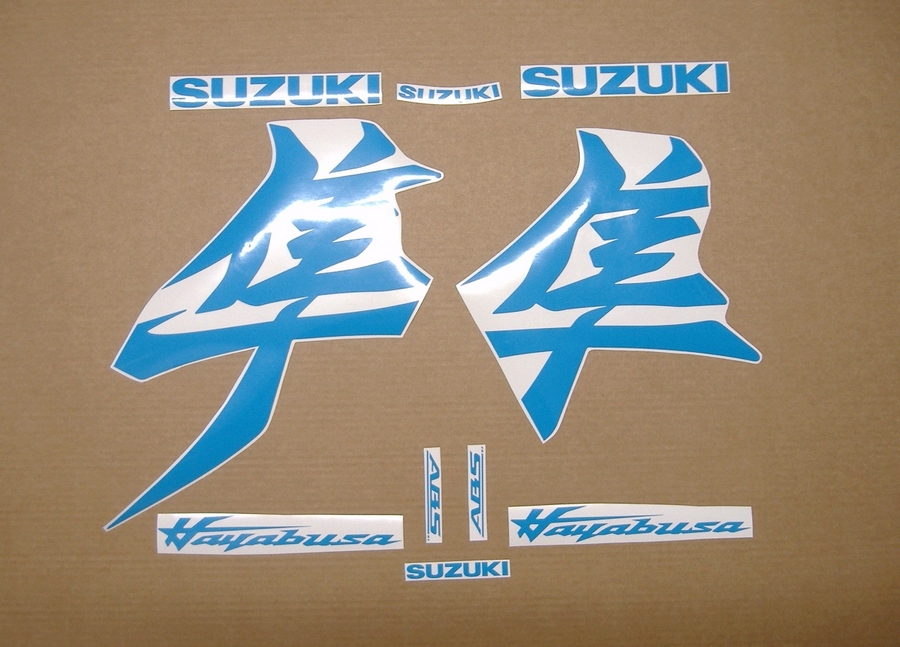 Suzuki hayabusa 2021 gen.3 sky blue kanji decals set