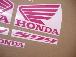 Hot pink color stickers for Honda Hornet 599