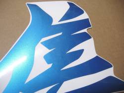 Metallic blue kanji emblems for Suzuki hayabusa 2021-onwards