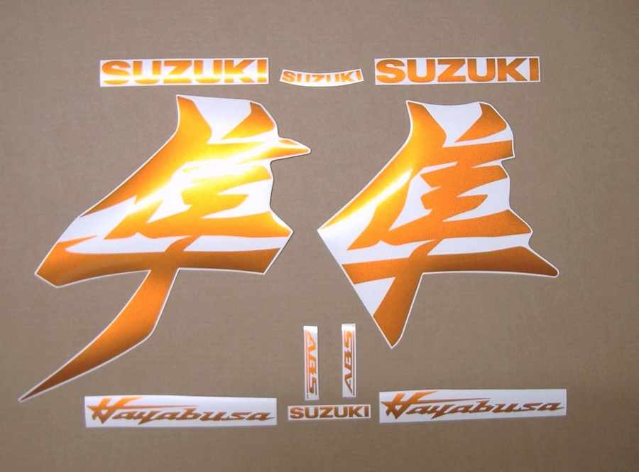 Suzuki hayabusa 2021 m1 pearl orange kanji decals kit