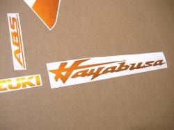 Suzuki hayabusa 2021 m1 pearl orange kanji emblems set