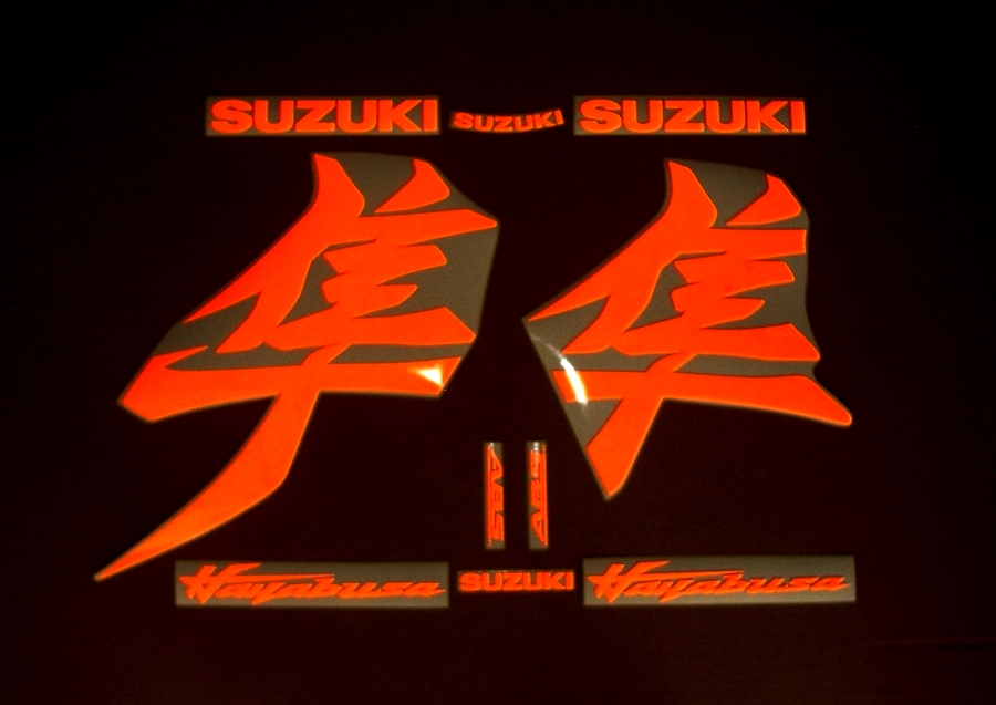 Suzuki hayabusa 2021 mk3 light reflective orange stickers