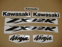 Kawasaki ZX 12R 2004 silver complete sticker kit