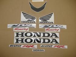 Honda 600RR 2008 silver stickers set