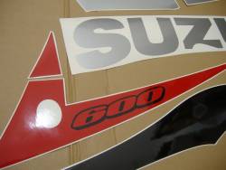 Suzuki 600 2003 silver complete sticker kit