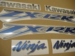 Kawasaki ZX1200 a1 2001 silver full decals kit
