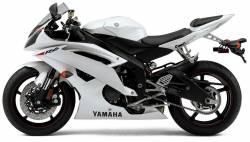 Yamaha YZF R6 2010 RJ15 white decals