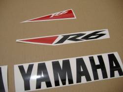 Yamaha YZF R6 2010 RJ15 white stickers kit