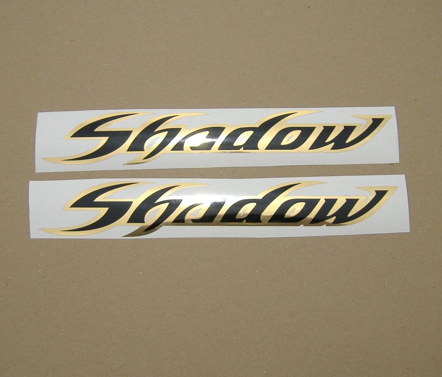 Honda shadow ouro cromo preto gas tank stickers graphics set