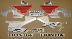 Honda 600 F4i 2004 red full decals kit