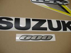 Suzuki GSXR 600 2008 yellow labels graphics