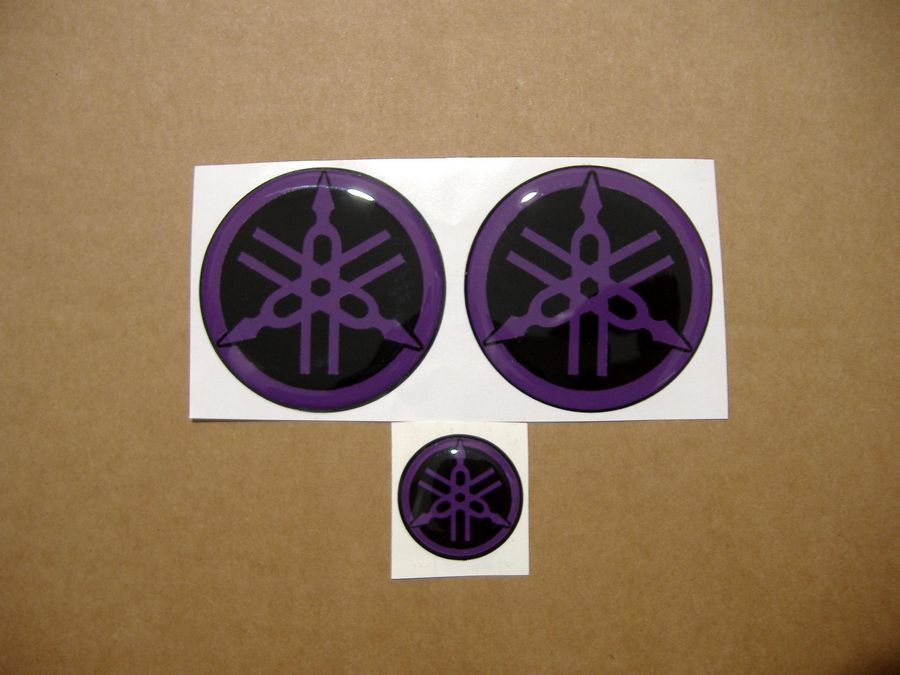 yamaha gel silicone 3d gas tank 50mm 25mm emblems badges purple