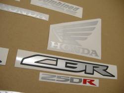 Honda 250R 2012 black stickers set