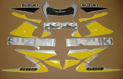 Suzuki 600 2000 yellow complete sticker kit