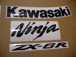 Kawasaki ZX 6R 2011 white stickers kit