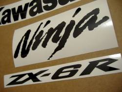 Kawasaki ZX6R 2011 white stickers set