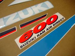 Suzuki 600 1997 white complete sticker kit