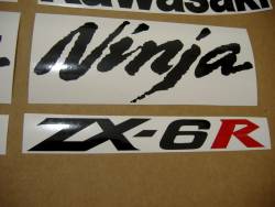 Kawasaki ZX6R 2008 Ninja silver decals kit