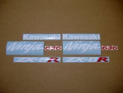 Kawasaki ZX6R 2005 grey stickers set