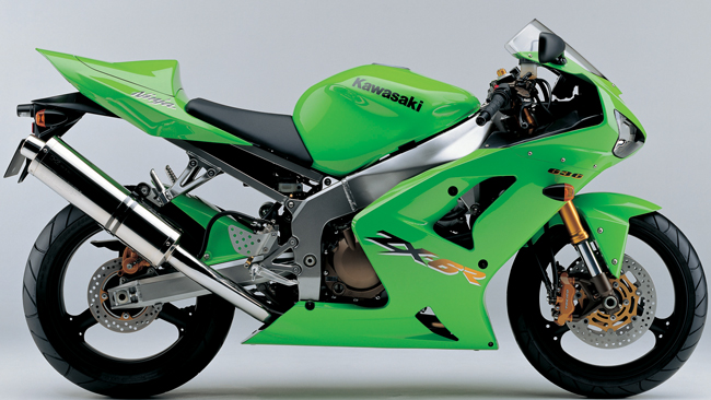 Kawasaki ZX6R 2003 Ninja green decals kit