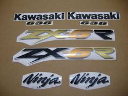 Kawasaki ZX-6R 2003 Ninja silver decals