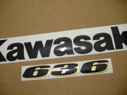 Kawasaki ZX6R 2003 Ninja silver decals kit